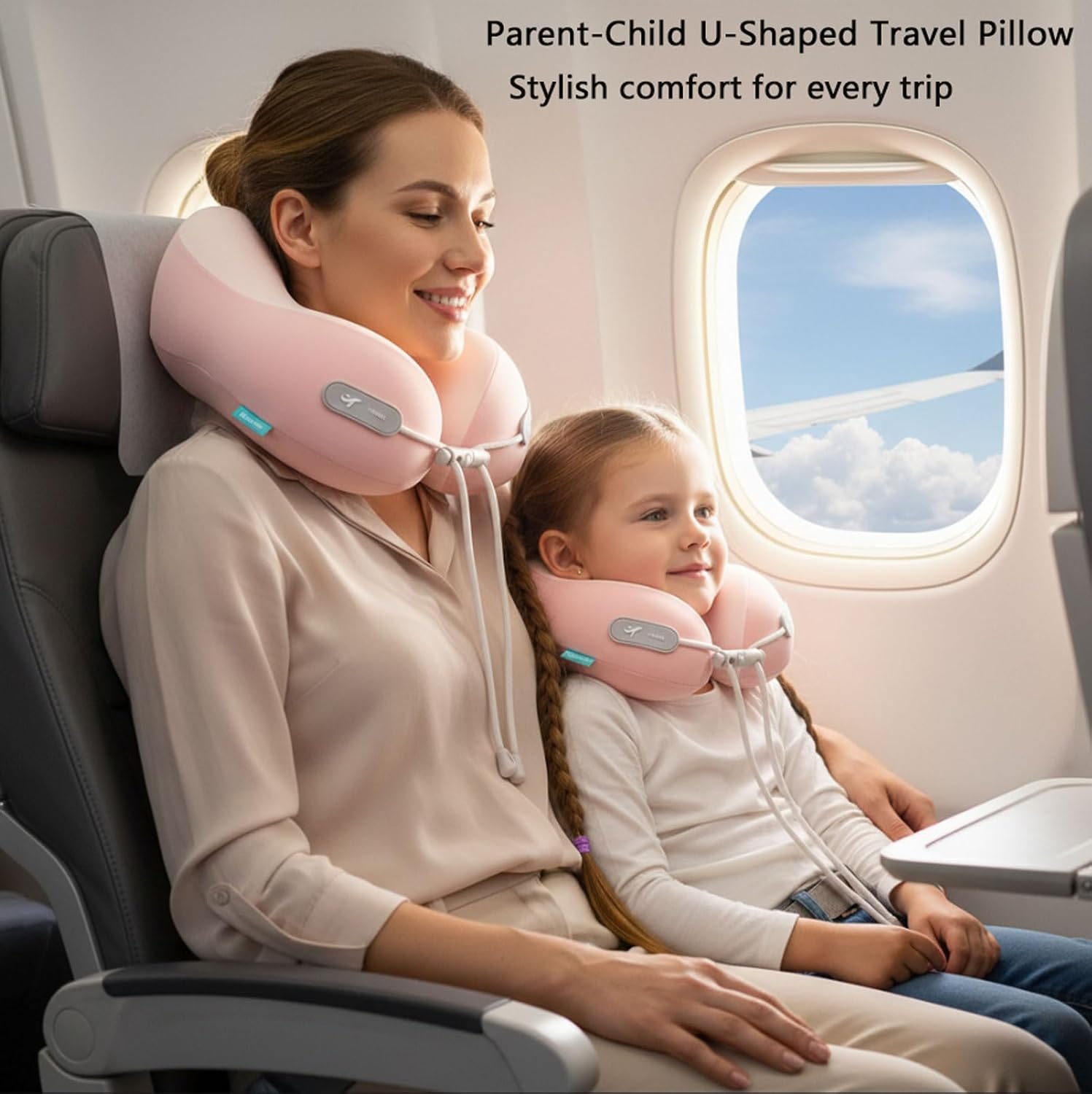 Kids Travel Pillow - Memory Foam Soft Airplane Neck Pillow for Head Neck Support, Compact Design with Hard Case, for Airplane, Car, Home…