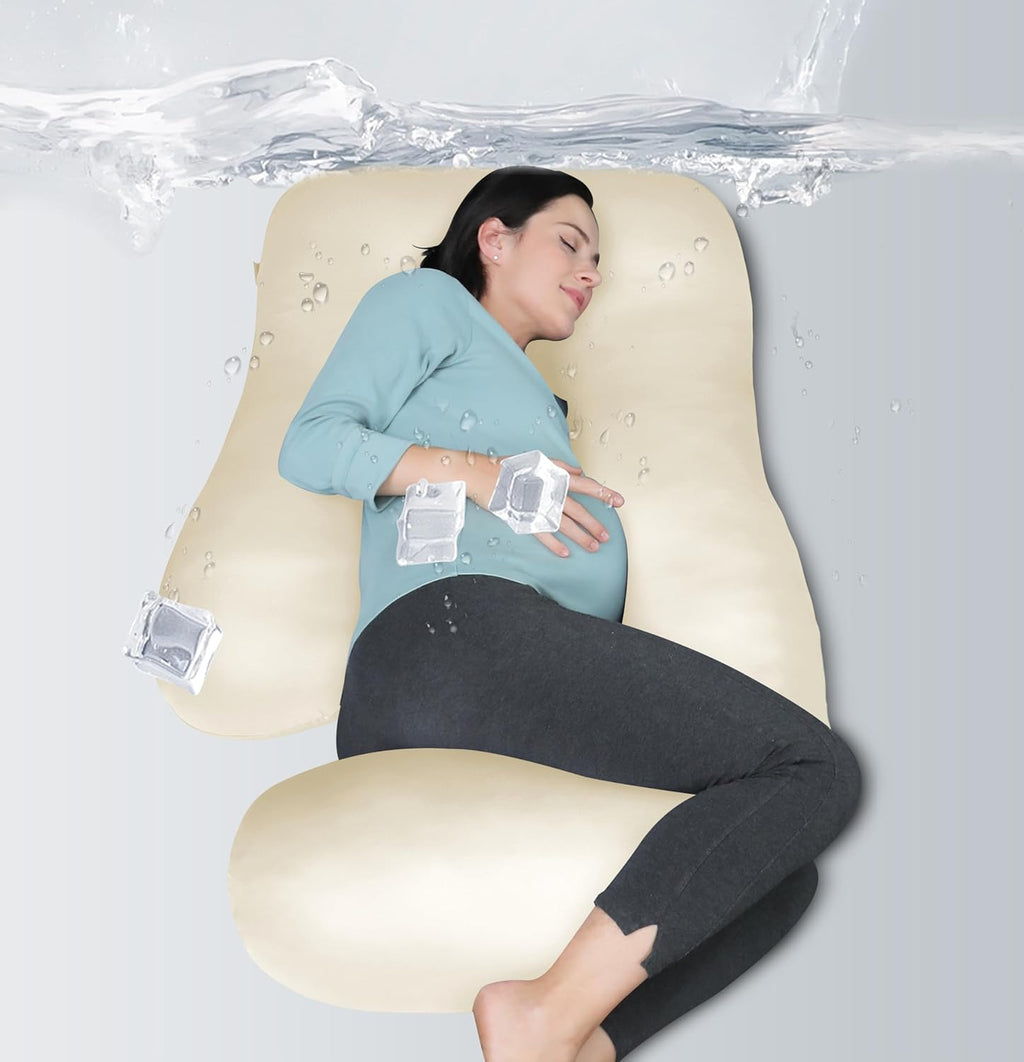 Moonpark MOON PARK Pregnancy Pillows for Sleeping - U Shaped Full Body Maternity Pillow with Removable Cover - Support for Back, Legs, Bell…
