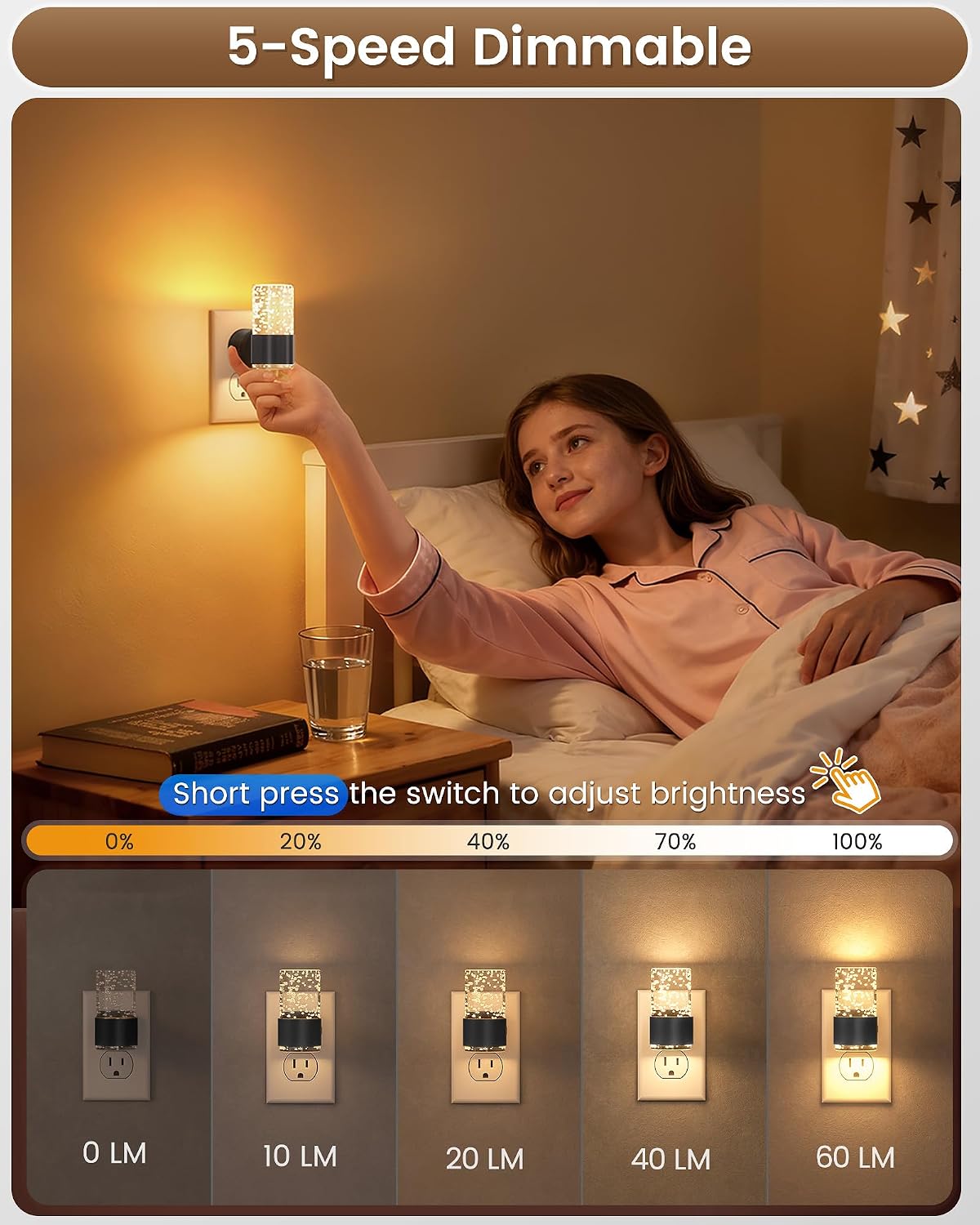 Niorsun Night Light Plug into Wall, Dimmable Nights Lights with 3 CCT & 5 Brightness Levels, Acrylic Plug in Night Light, Auto Dusk to…