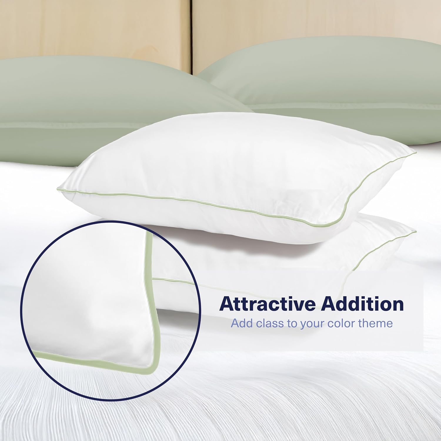 KickoffHome Kickoff Viscose Bamboo Pillowcase, Standard, Set of 2, 100% Organic Hidden Zippered Viscose Bamboo Pillow Case Standard Size, C…