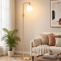Upgraded】Dimmable Floor Lamps for Living Room with Frosted White Glass Shade, Modern Industrial Floor Lamp with 900LM Bulb Included…