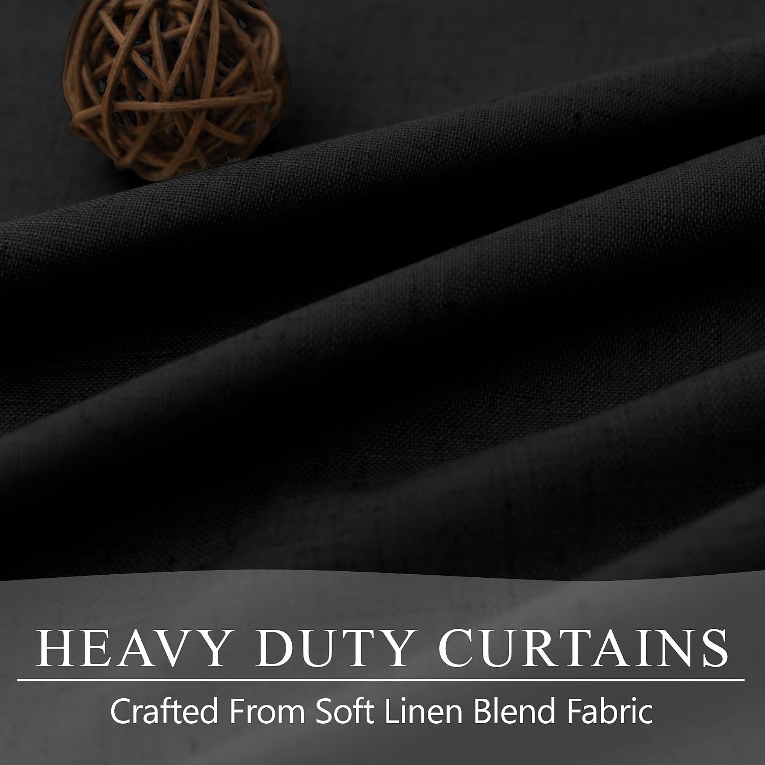 Dancurton Linen Black Out Curtains 45 Inch Long 2 Panels Burg for Bedroom Windows Back Tab Heat Blocking Room Darkening Insulated Kitchen 4…