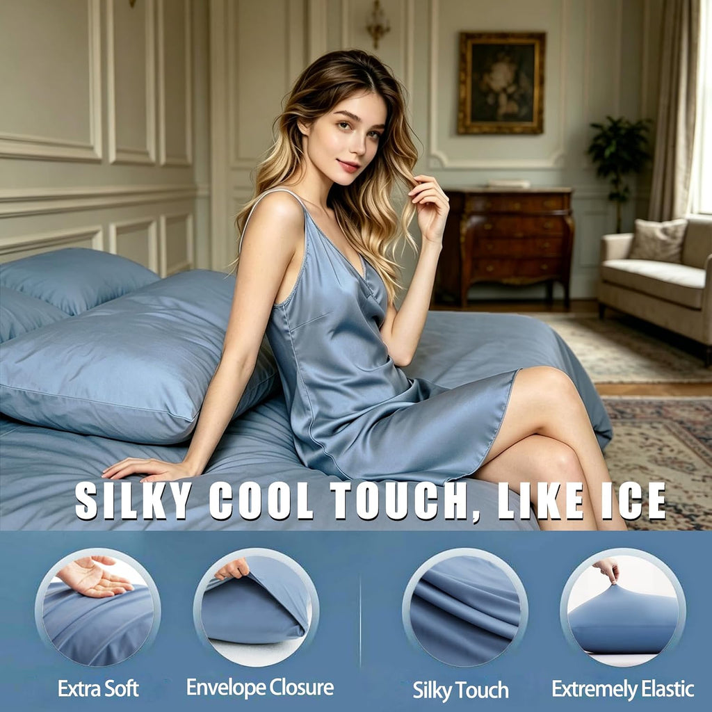 TELUS Cooling Body Pillow Case, Silky Soft Breathable Pillowcase with Envelope Close, Stay Cool All Night Pillow Cover for Hot Sleepers…