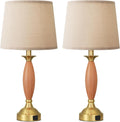Seealle Touch Lamps for Nightstand - Bedroom Lamps Set of 2 with USB C+A, 3 Way Dimmable Contemporary Metal Wood Table Lamps for Living Room