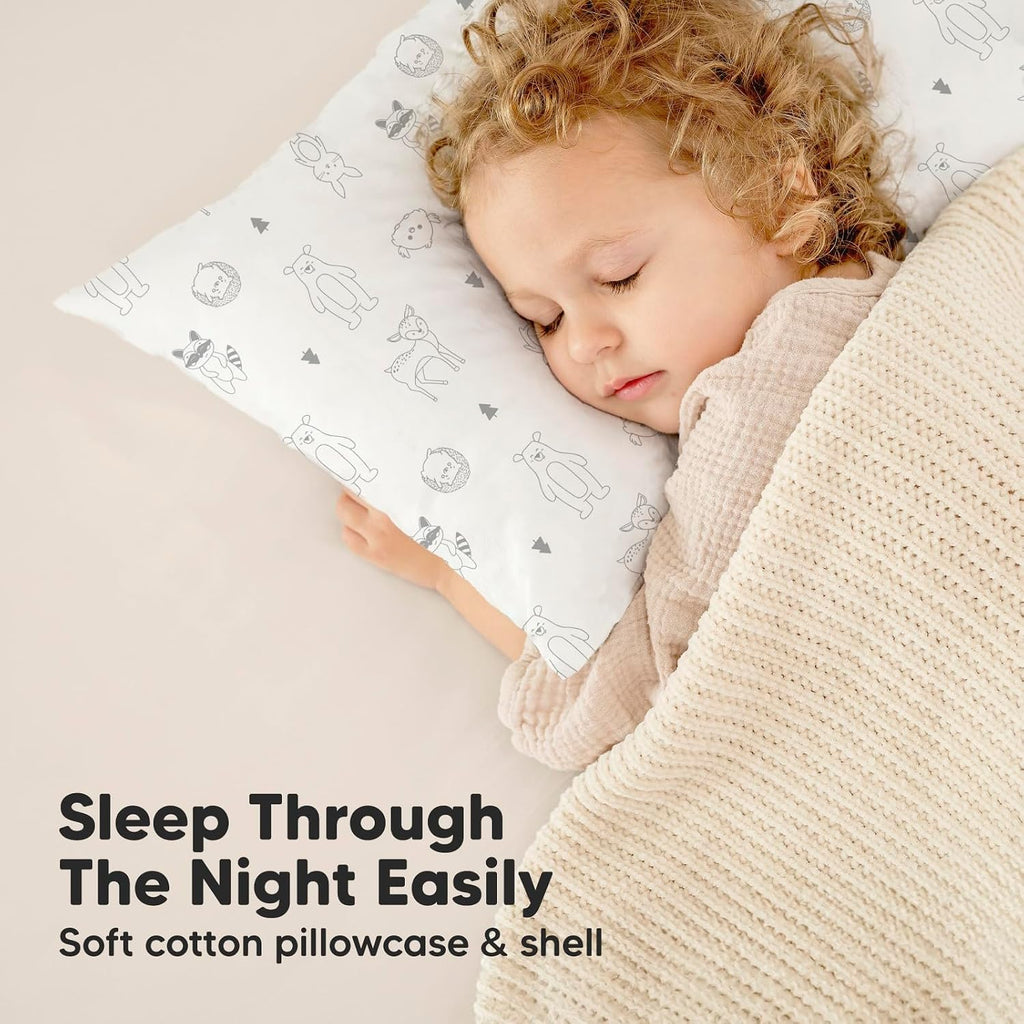KeaBabies Toddler Pillow with Pillowcase, Jumbo 14X20 - Soft Organic Cotton Toddler Pillows for Sleeping - Machine Washable - Perfect for…