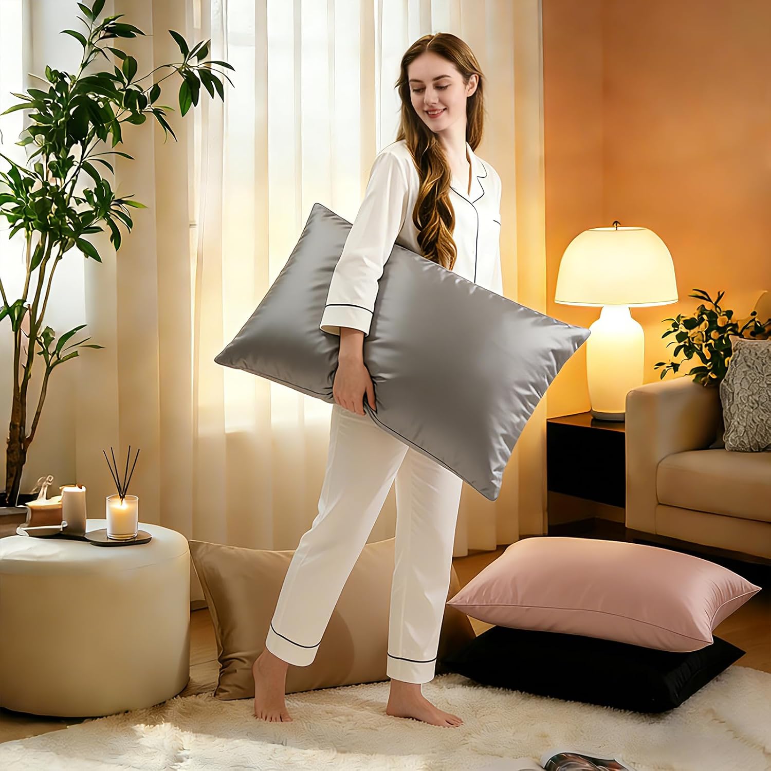 Zimasilk Upgraded 100% 6A Grade Pure Mulberry Silk Pillowcase for Hair and Skin Silk Pillow Cases with Reinforced Hidden Zipper, More Soft…