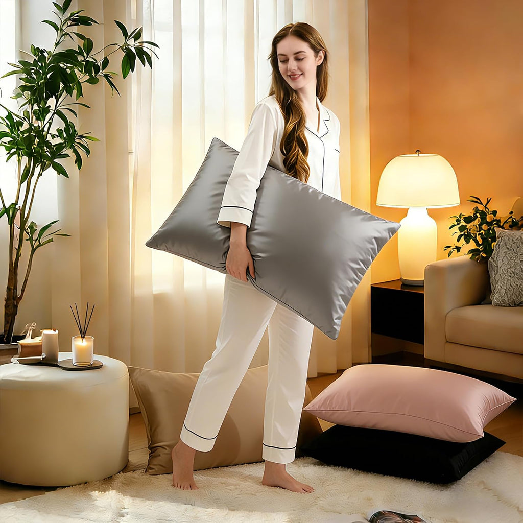 Zimasilk Upgraded 100% Pure Mulberry Silk Pillowcase for Hair and Skin Silk Pillow Cases with Reinforced Hidden Zipper, More Soft & Durable…