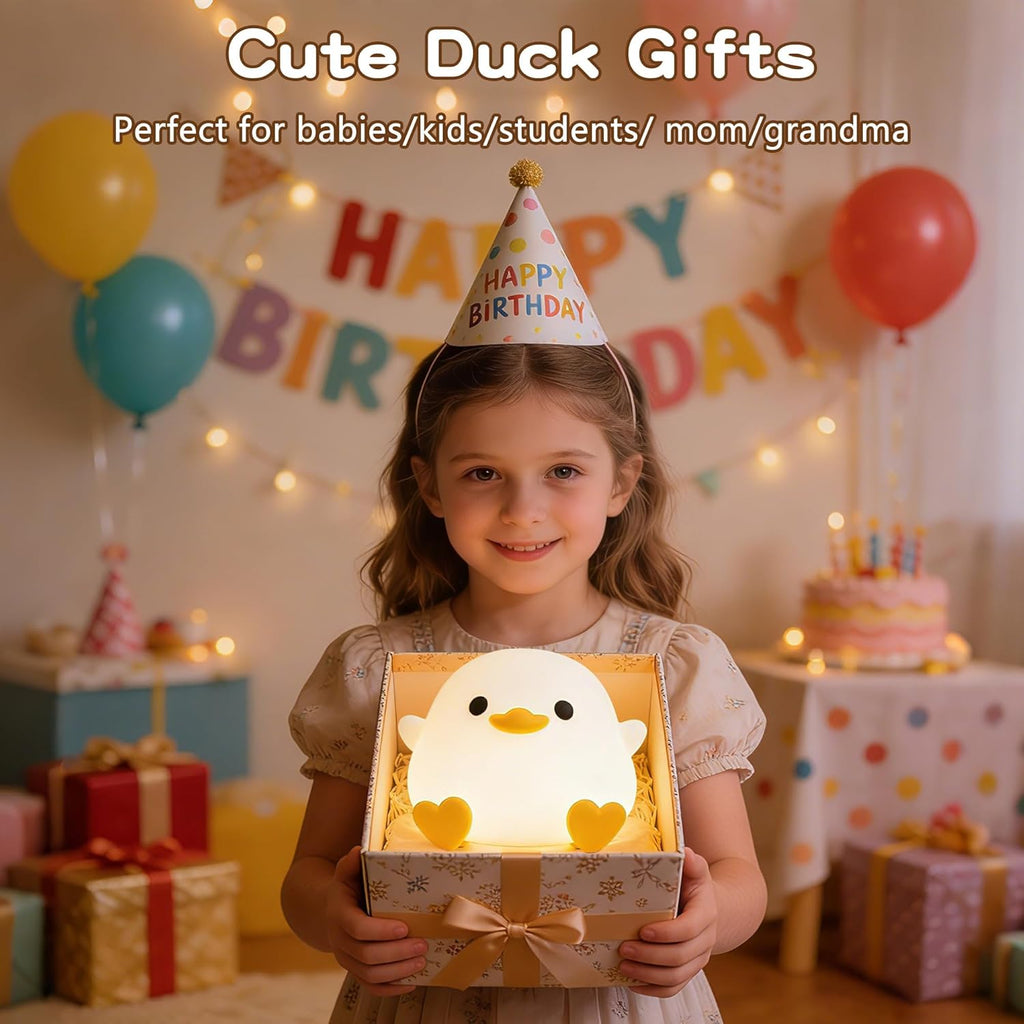 FAMIDUO-BrightenYourLife FAMIDUO Duck Night Light, Cute DoDo Duck Lamp, Squishy Silicone Dimmable Bedside Light for Baby Kids Nursery with…