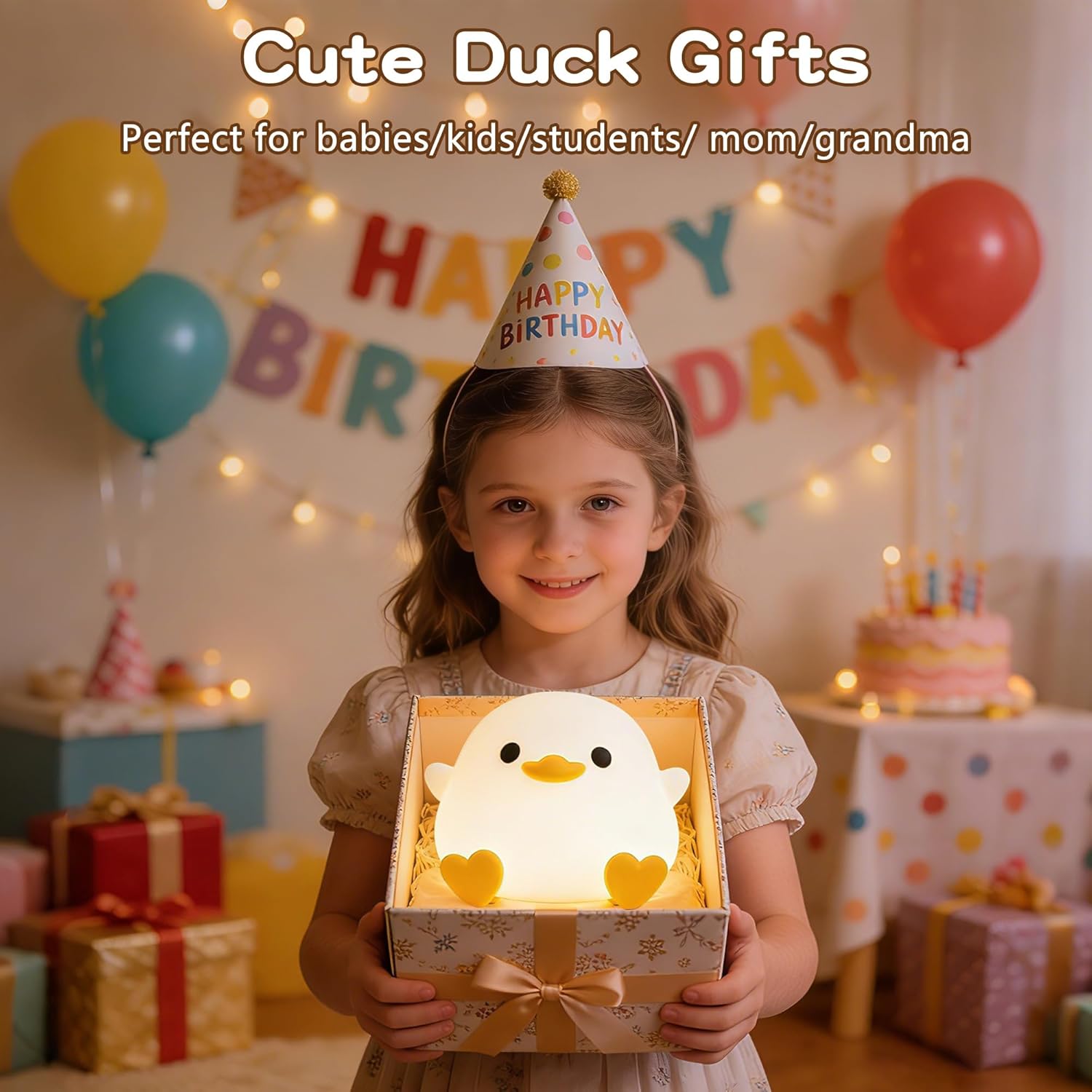 FAMIDUO-BrightenYourLife FAMIDUO Duck Night Light, Cute DoDo Duck Lamp, Squishy Silicone Dimmable Bedside Light for Baby Kids Nursery with…