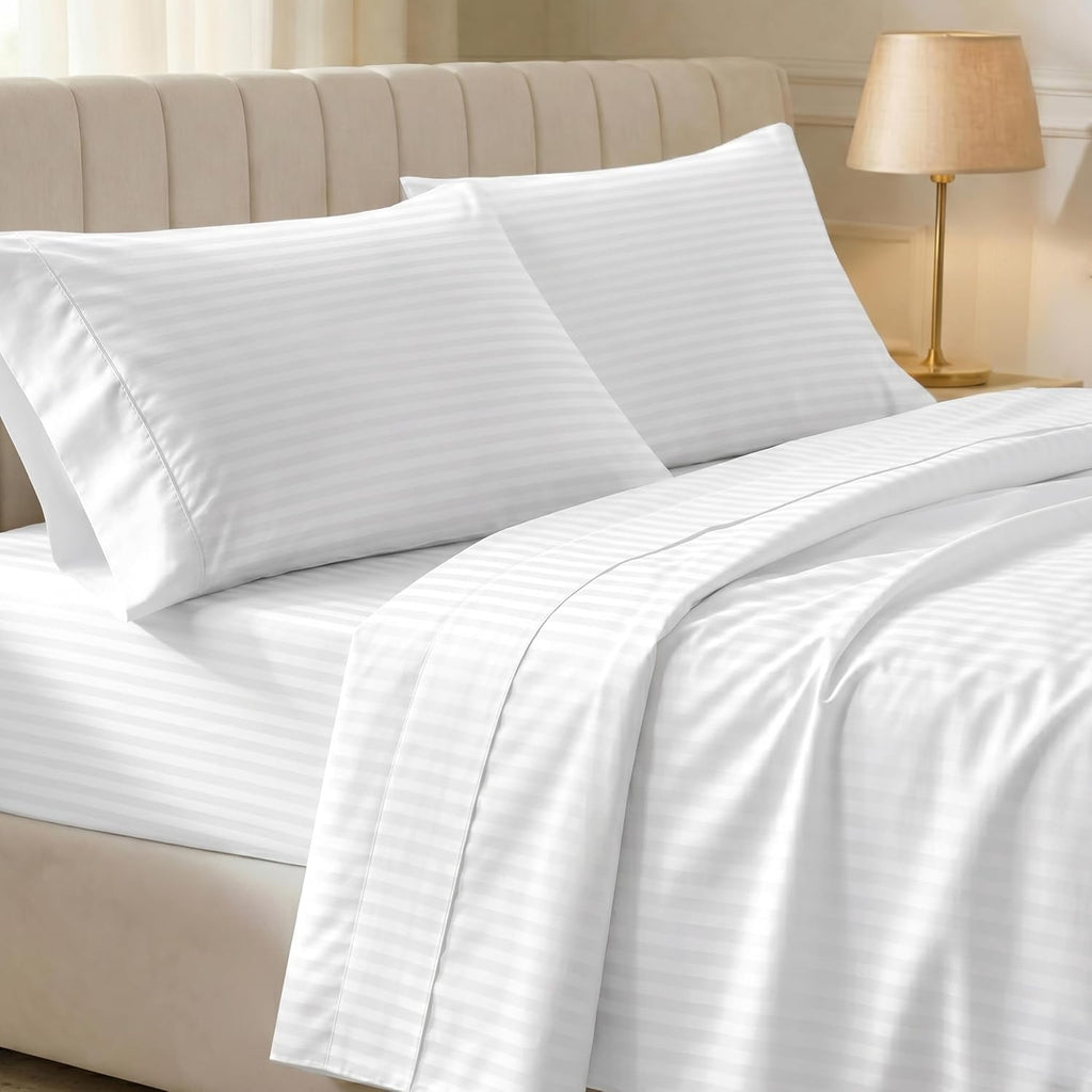 CaliforniaDesignDen California Design Den Soft 100% Cotton Twin XL Sheet Set, 400 Thread Count Good Housekeeping Award Winner, Silky Smooth…