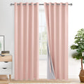 Xwzo 100% Blackout Curtains 84 Inches Length with Tiebacks- Full Shade Window Drapes Thermal Insulated Double Layer with Black Liner for Be…