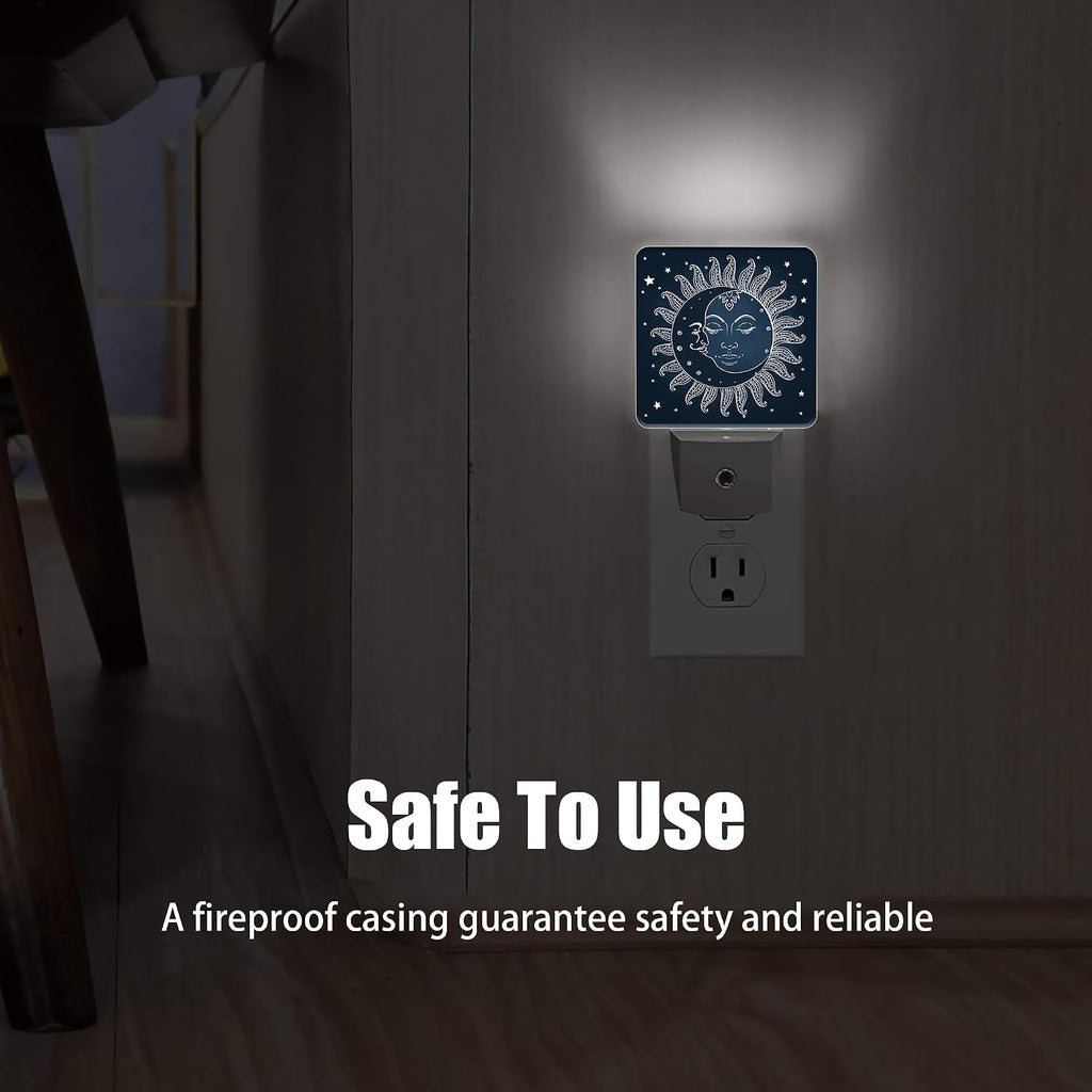 Vintage Sun Moon Night Light, Dusk to Dawn Smart Sensor Nightlight for Bedroom Bathroom Kitchen Hallway Stairs Hallway, Plug-in, Energy…