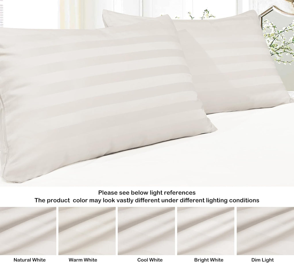 ShunjieHome 4 Pack 100% Egyptian Cotton King Pillow Protector with Hidden Zipper, 400 Thread Count Pillow Covers, Sateen Weave Cooling Bed…