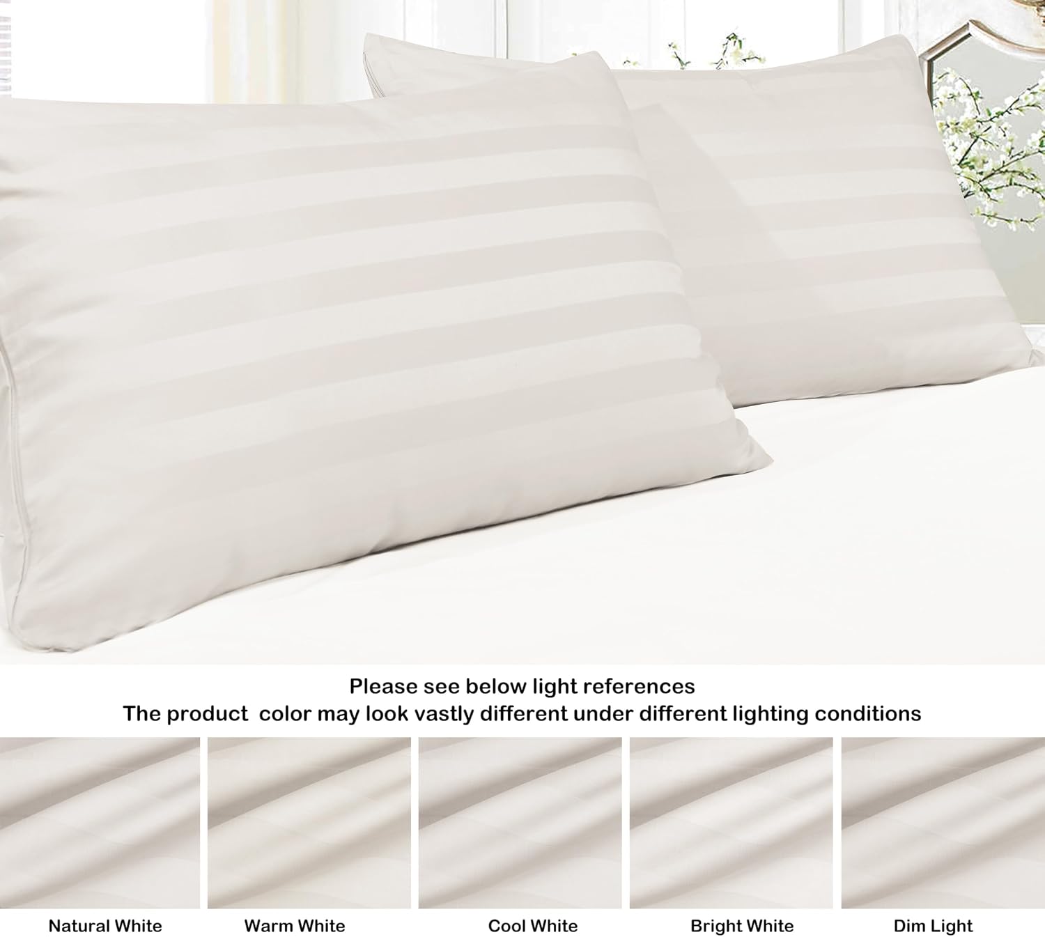 ShunjieHome 4 Pack 100% Egyptian Cotton King Pillow Protector with Hidden Zipper, 400 Thread Count Pillow Covers, Sateen Weave Cooling Bed…