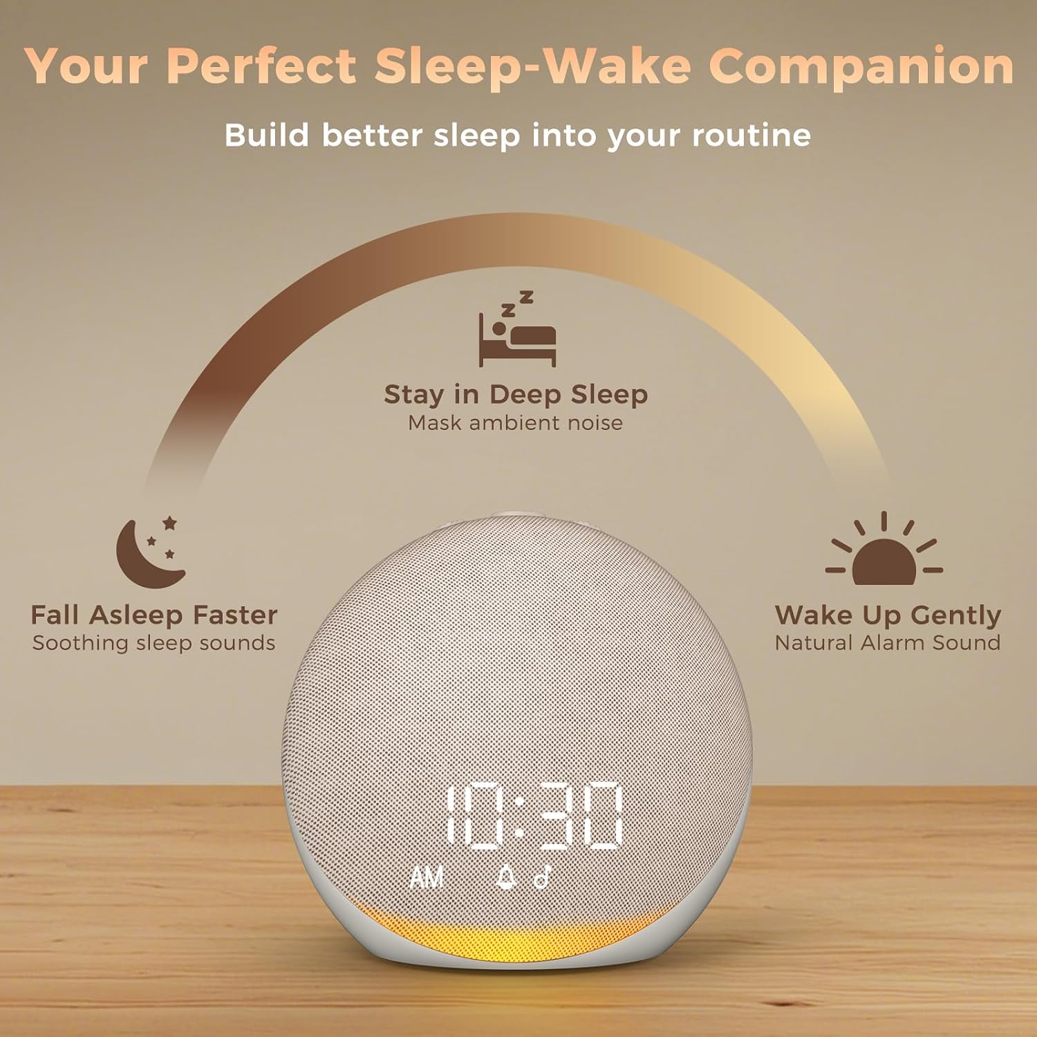 Acedeck Sound Machine Alarm Clock for Bedroom: 25 Natural Sleep Sounds - White Noise Machine for Adults Kids Baby - Gentle Wake Up Alarm wi…