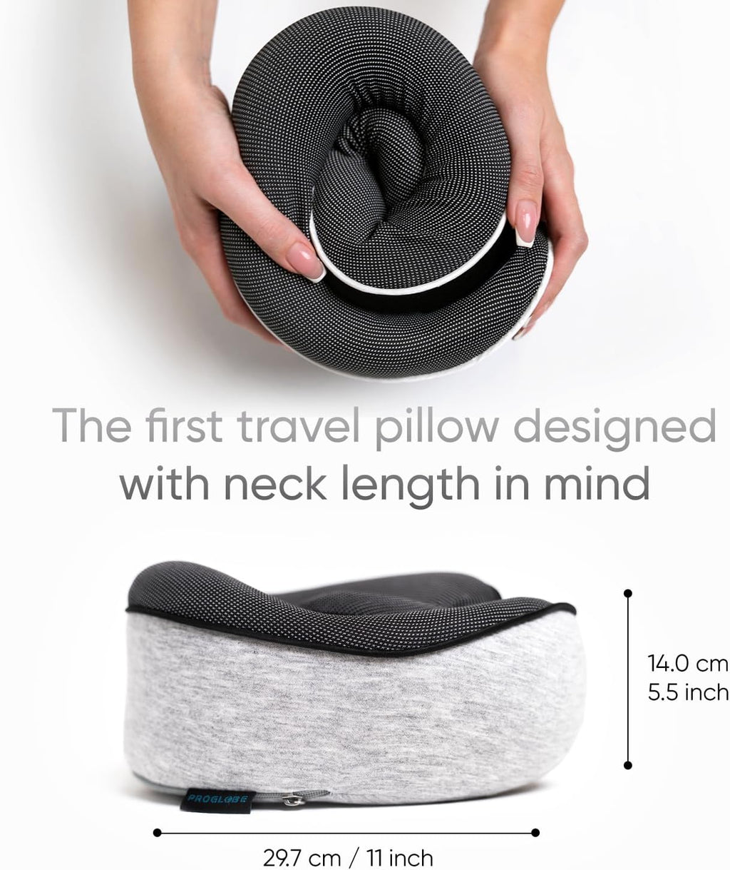 Proglobe Travel Neck Pillows for Airplanes, Sleeping Essentials for Long haul Flights, 360° Head Support, Car and Airplane Kit with 3D…