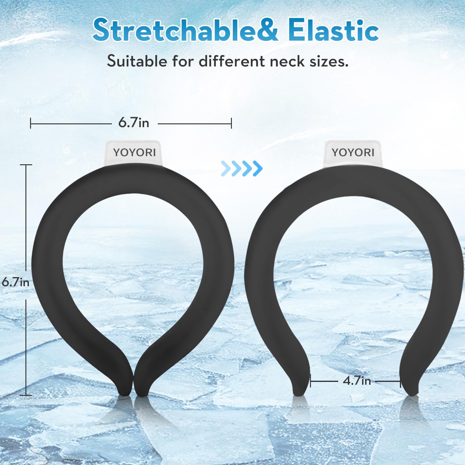 2PCS Neck Cooling Tube with Cold Insulated Bag, Reusable Ice Neck Ring Wearable Body Cooling Products for Summer Heat (Black*2)