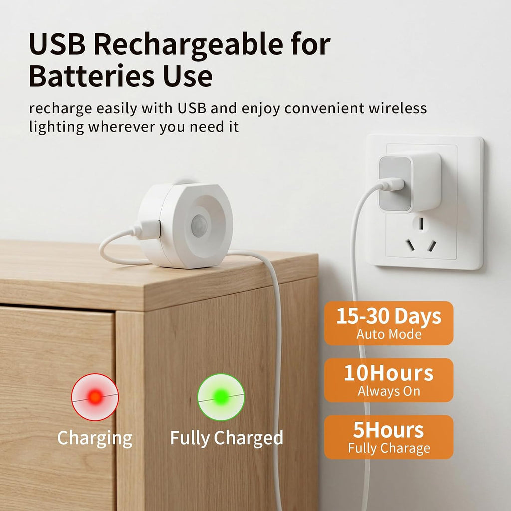 Horta Rechargeable Motion Sensor Night Light 4 Pack, Dimmable LED Night Lights with 4 Modes & 3 Color Temperatures, Magnetic Stick-On…