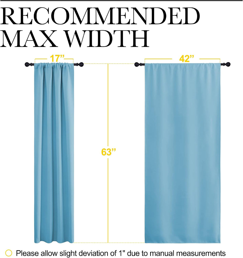 NICETOWN Kitchen Blackout Curtains Panels - Window Treatment Thermal Insulated Room Darkening Rod Pocket Drapes for Bedroom (Teal Blue…