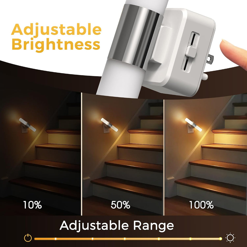 L LOHAS LED Night Light, Night Lights Plug into Wall, 3000K Soft White, 0-100LM Adjustable Brightness, 180° Rotating Plug in Night Light…