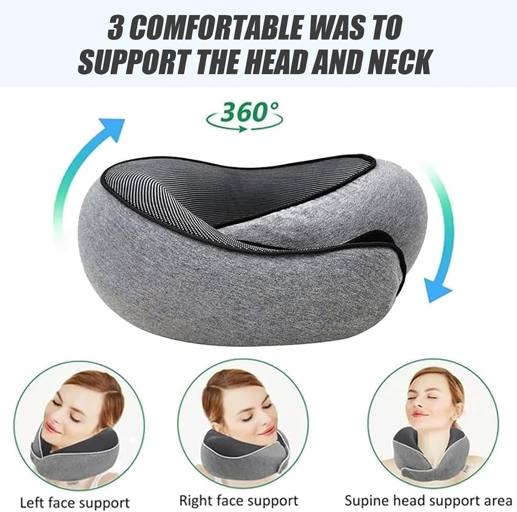 Generic Travel Neck Pillows for Airplanes 2026 Travel Pillow Neck Travel Pillow Memory Foam Airplane Pillow for Offices and Cars(Dar…