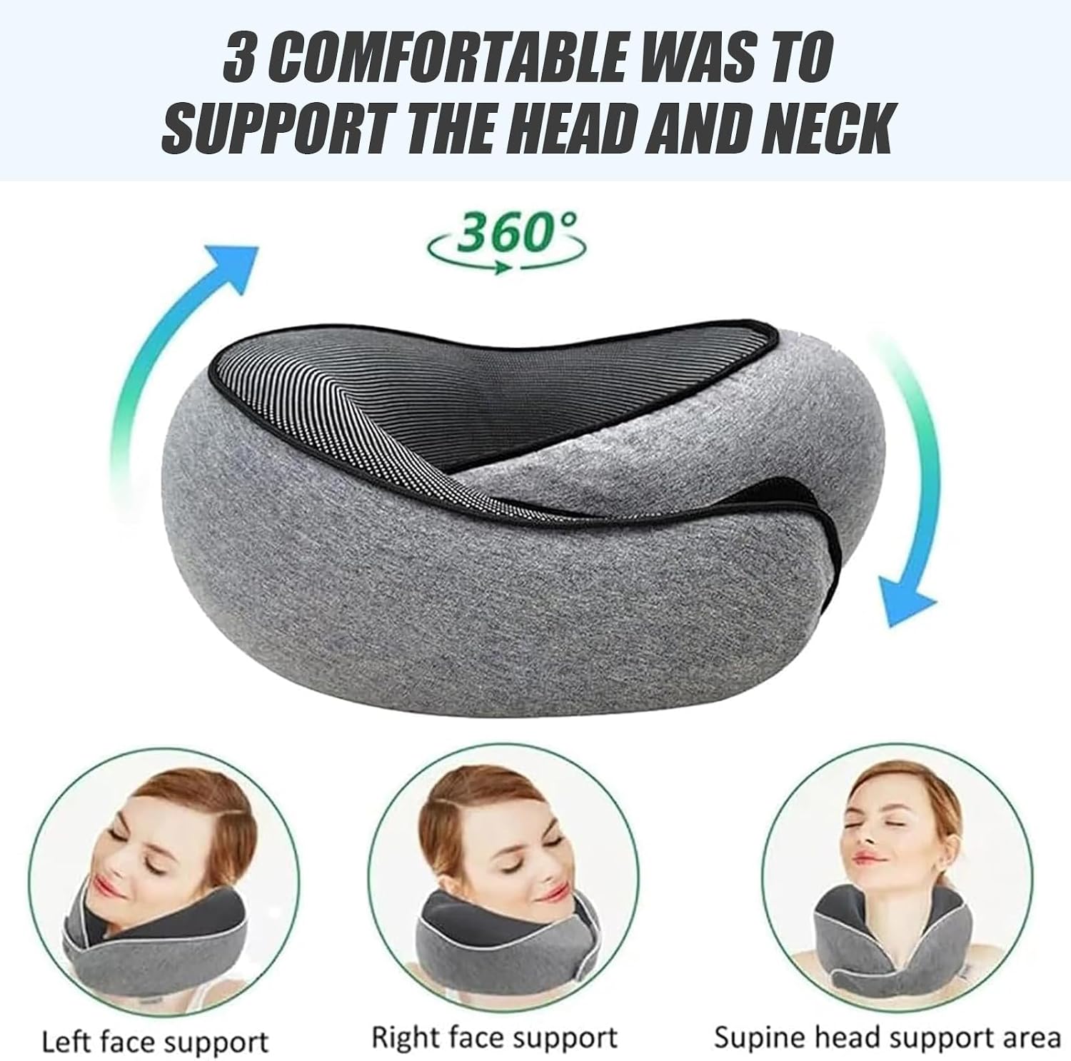 Generic Travel Neck Pillows for Airplanes 2026 Travel Pillow Neck Travel Pillow Memory Foam Airplane Pillow for Offices and Cars(Dar…