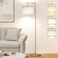 Floor Lamp for Living Room with 3 Color Temperatures Standing Lamp with Adjustable Beige Linen Lampshade Tall Lamps for Bedroom Office…