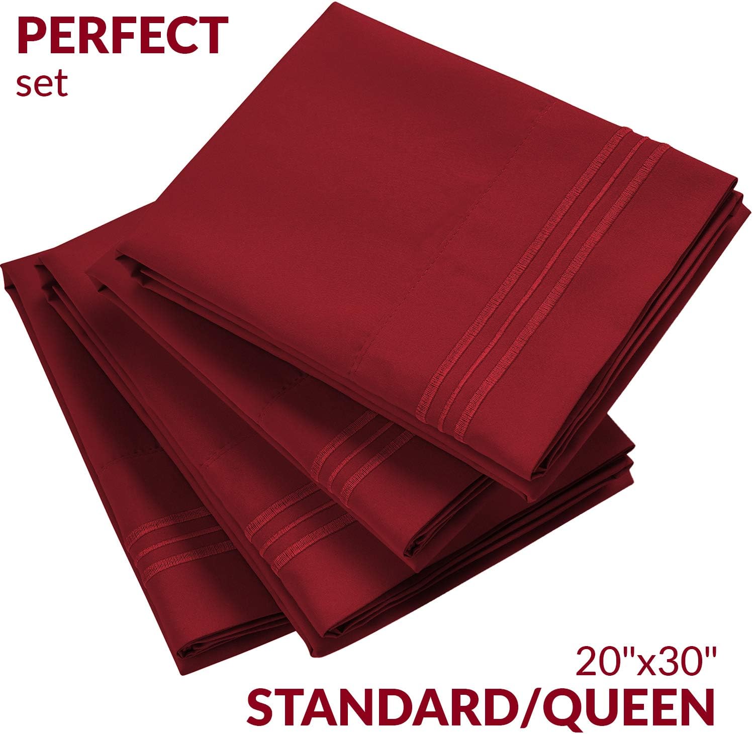 Mellanni Pillow Cases Set - 4 PC Iconic Collection Pillowcases - Hotel Luxury, Extra Soft, Cooling Pillow Covers - Wrinkle, Fade, Stain Res…