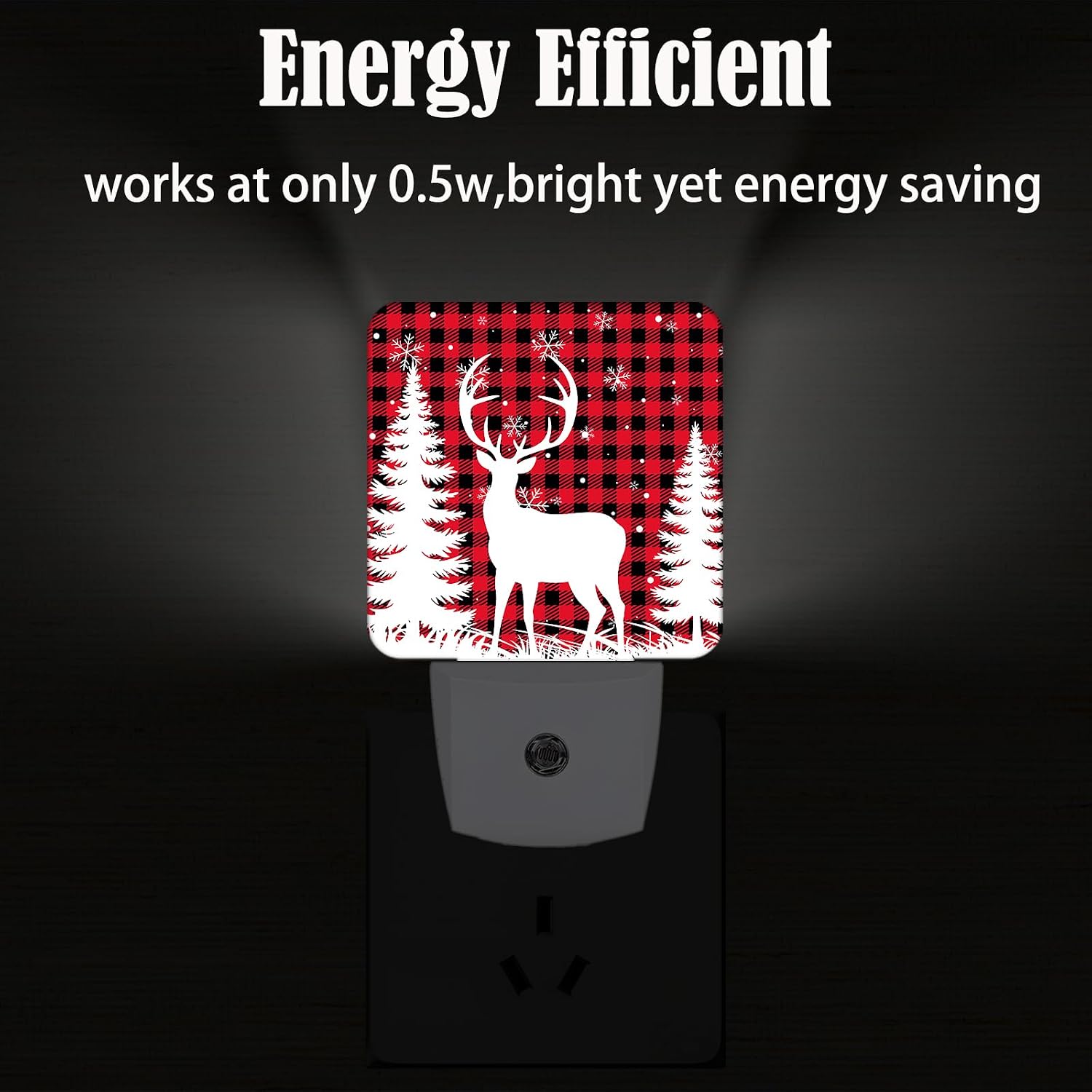 Silhouette Christmas Elk Night Light, Plug Into Wall Decor for Stairway, Hallway, Kitchen, Dusk to Dawn Sensor Nightlights for…
