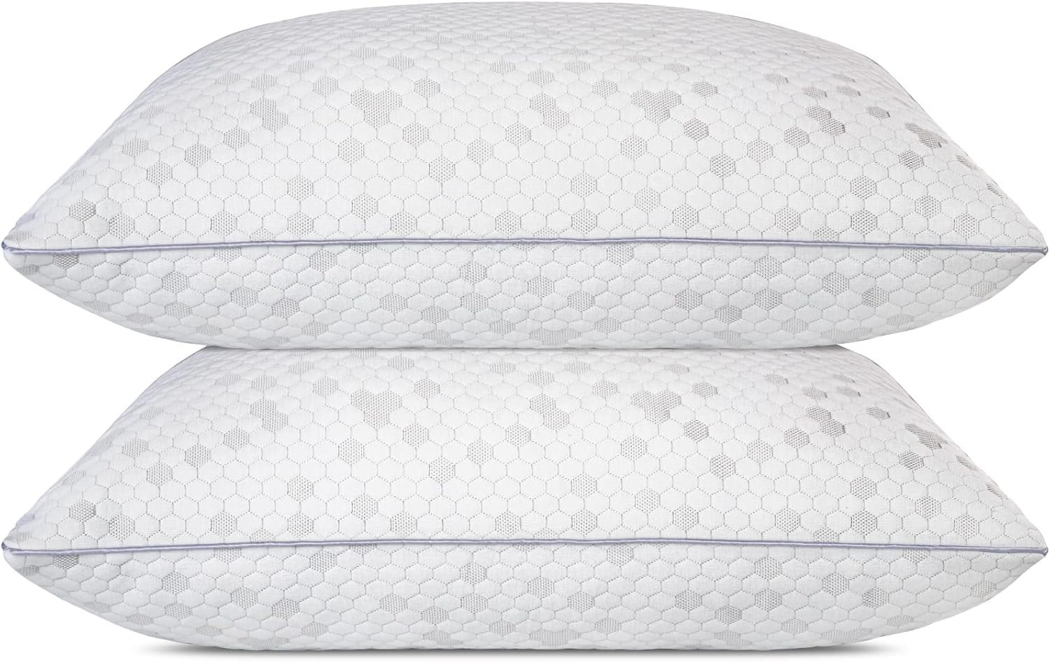 Himoon Shredded Memory Foam Pillows, Medium Firm Queen Size Pillows 2 Pack, Couples Bed Pillows for Side Back Stomach Sleepers Set of 2 2 Pa…