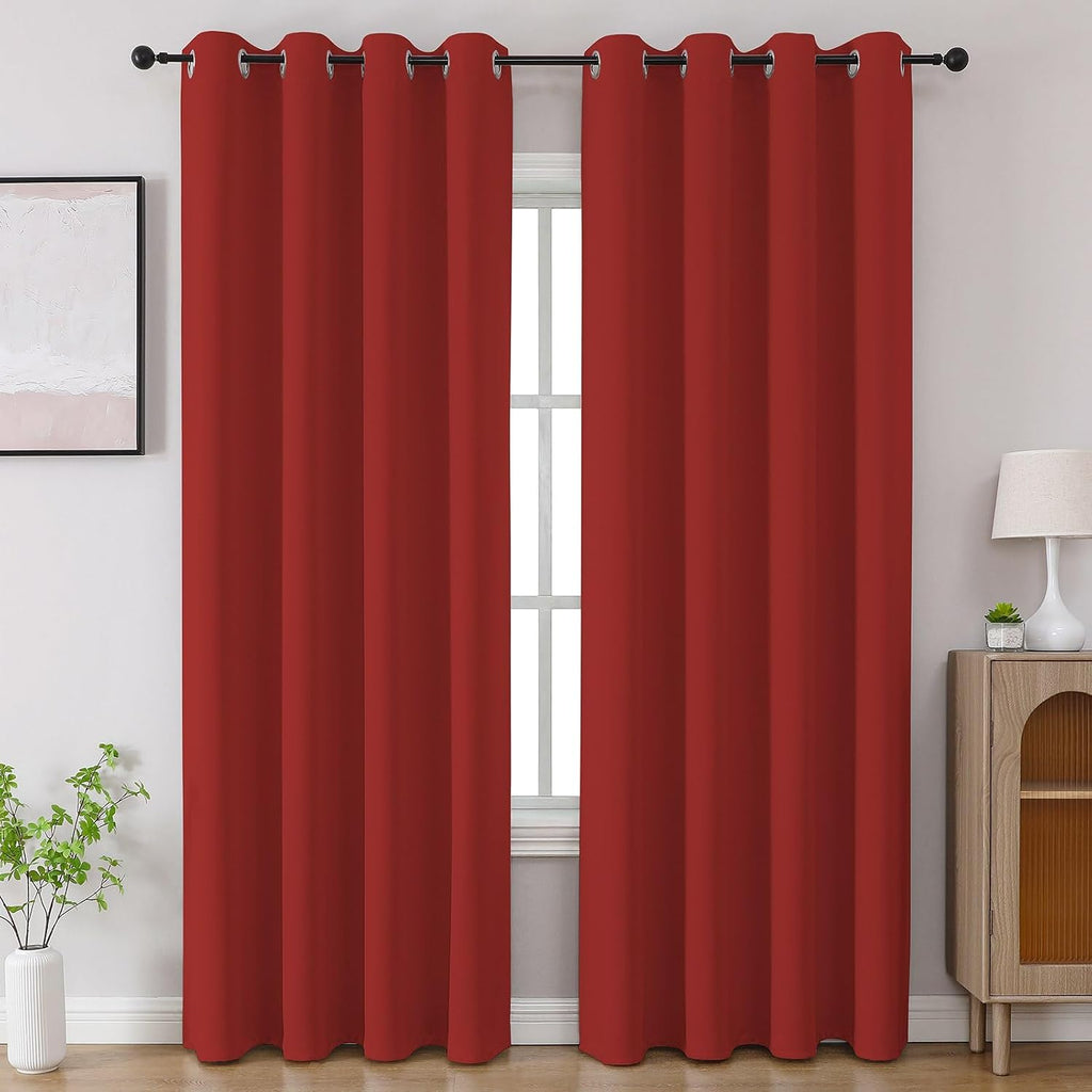 Cucraf Red Blackout Curtains 108 inch Length 2 Panels Set, Room Darkening Drapes for Living Room Bedroom, Thermal Insulated Light Blocking…