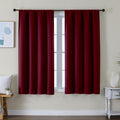 Simplebrand Ava Burgundy Short Blackout Curtains for Bedroom 54 Inches Long 2 Panels Set, Solid Thermal Insulated, Energy Saving Window Tre…