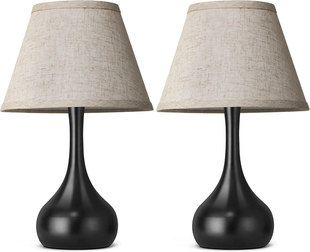 17” Touch Table Lamp for Bedroom Set of 2, 3-Way Dimmable Bedside Lamp for Nightstand, Farmhouse Metal Desk Lamp with Linen Shade for…