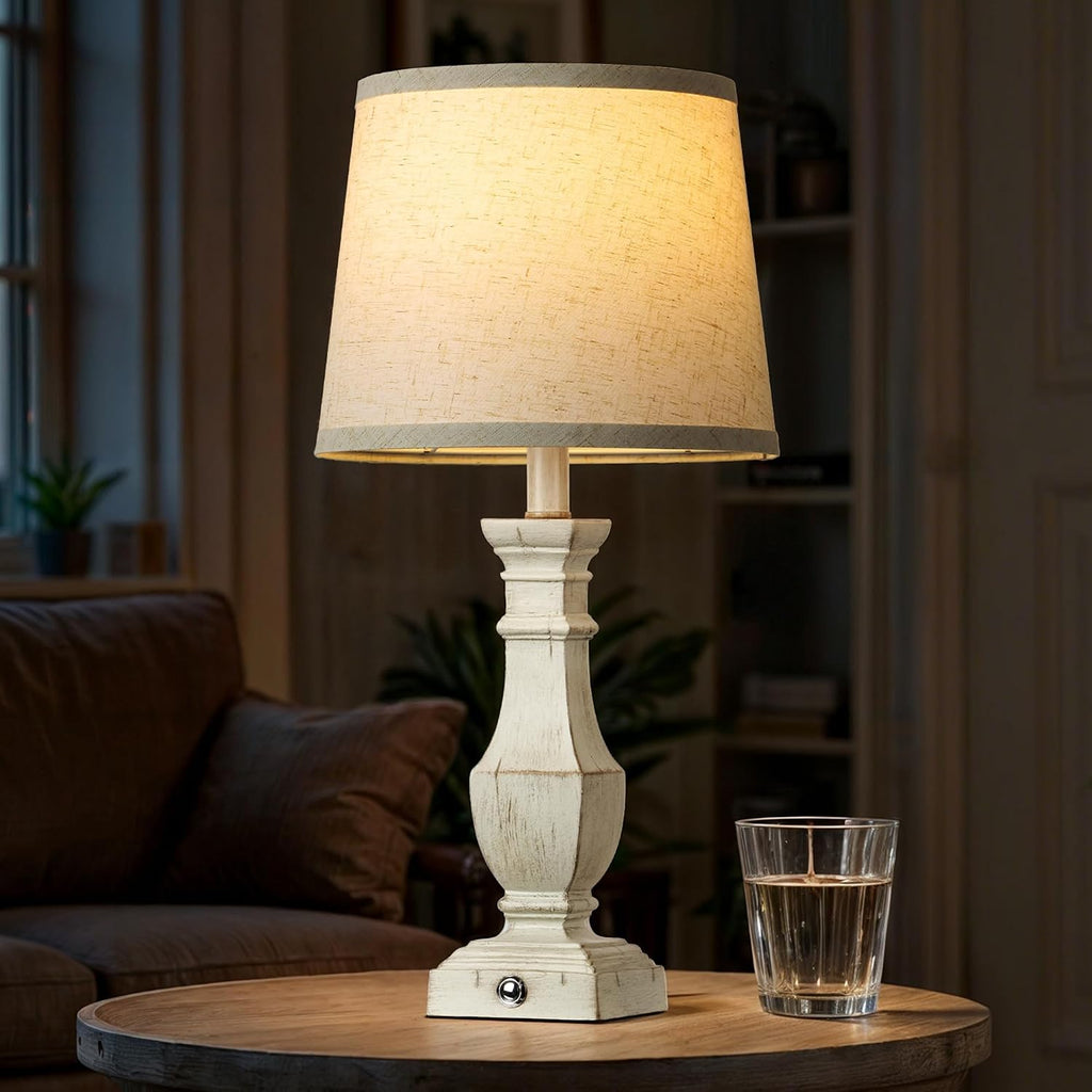 ROTTOGOON Dimmable Table Lamps Set of 2, Rustic Farmhouse Table Lamps for Living Room Bedroom, Bedside Desk Lamps for End Tables, Touch…