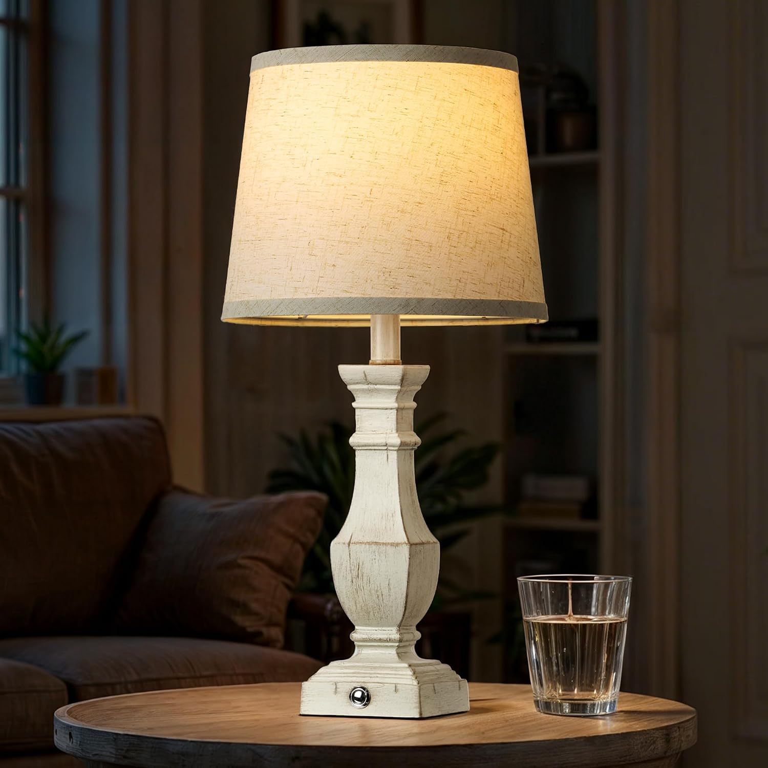 ROTTOGOON Dimmable Table Lamps Set of 2, Rustic Farmhouse Table Lamps for Living Room Bedroom, Bedside Desk Lamps for End Tables, Touch…