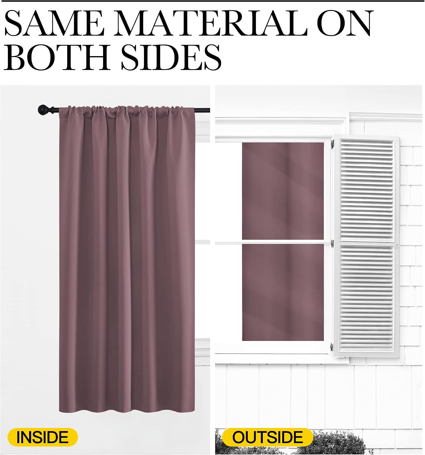 NICETOWN Kitchen Curtains, Short Blackout Curtains & Drapes, Small Window Draperies for Dining Room, Cupboard (Dry Rose, 34" W by 45" L…