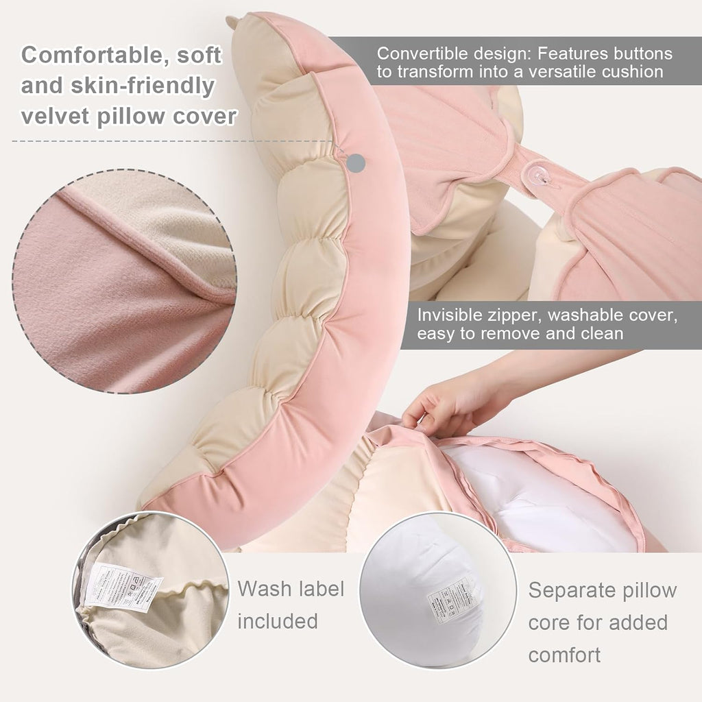 Peallow(Pat. Pend) – Long Round Body Pillow for Adults, Bolster Pillow for Sleeping, Soft and Supportive Pillow for Sleeping & Lumbar…