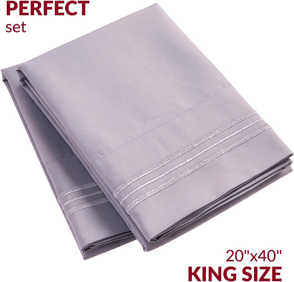 Mellanni Pillow Cases - Luxury, Extra Soft, Cooling Pillow Covers - 2 PC Iconic Collection Pillowcases - Envelope Closure (King 20" x 40",…
