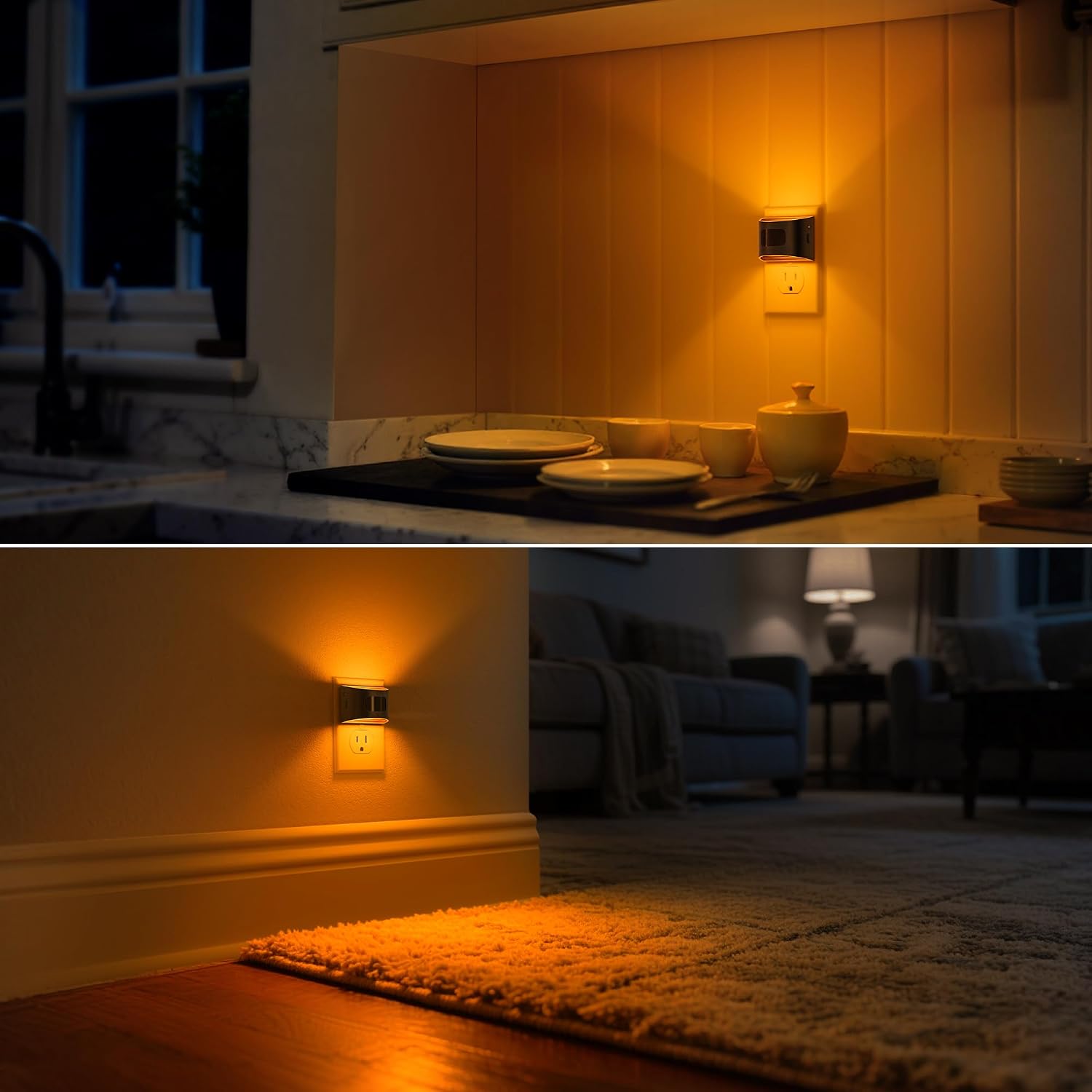 DORESshop LED Night Light[2 Pack], Night Lights Plug into Wall, 3 Mode Plug in Night Light with Motion Sensor, Dusk to Dawn Sensor…