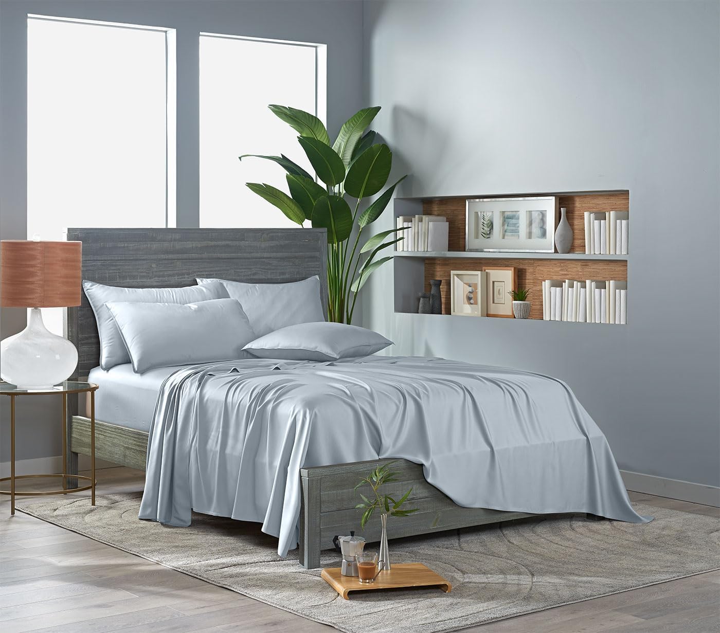 PureBamboo Pure Bamboo Twin Sheets, Genuine 100% Organic Viscose Derived from Bamboo Bed Sheet Set, Luxuriously Soft & Cooling, Double Stit…