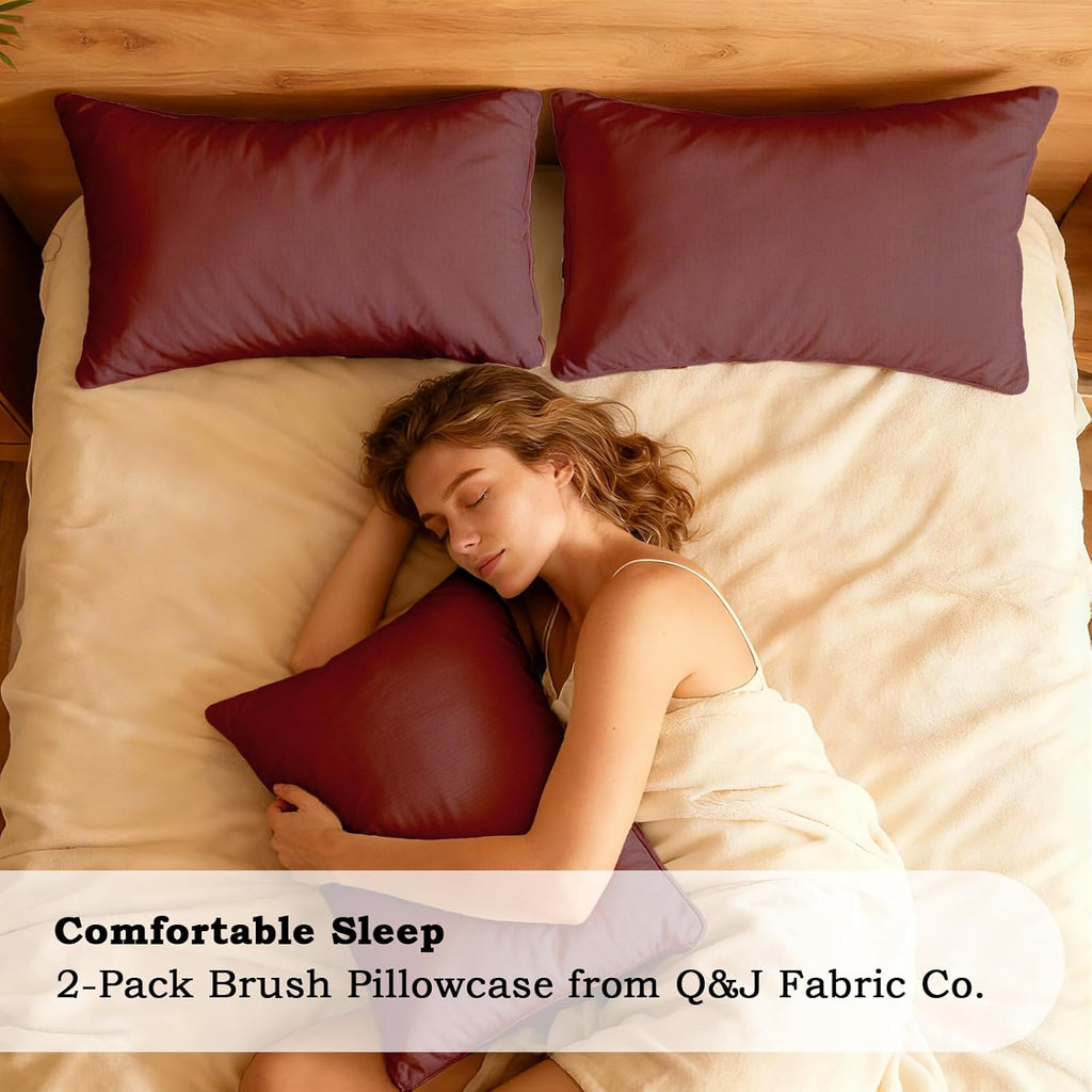 QJFabricCO Q&J Fabric Co. Bedding Pillow Cases King Size Set of 2 –Wrinkle, Fade Resistant, Soft Brushed Microfiber Pillow Cover–Envelope Pil…