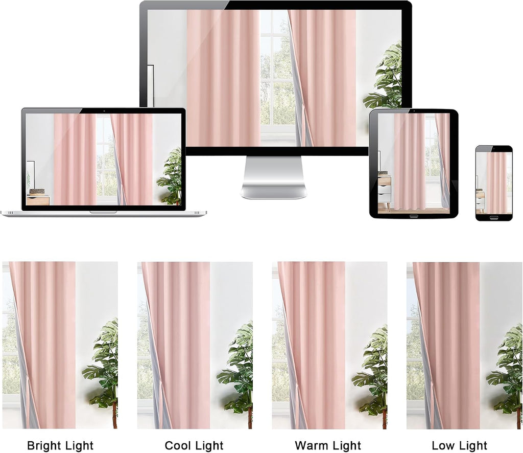 Xwzo 100% Blackout Curtains 2 Panels with Tiebacks- Exra Wide Thermal Insulating and Full Light Blocking Window Curtains with Black Liner f…