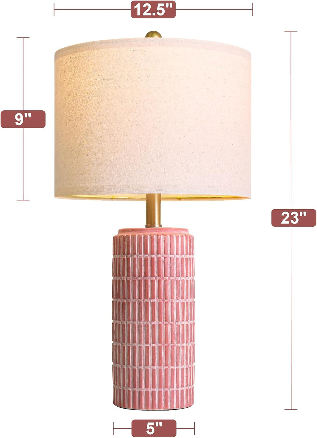 PoKat 23" Ceramic Table Lamps for Living Room, Farmhouse Bedside Lamps Set of 2 for Bedroom, Rustic Nightstand Lamps for Office Sideboard…