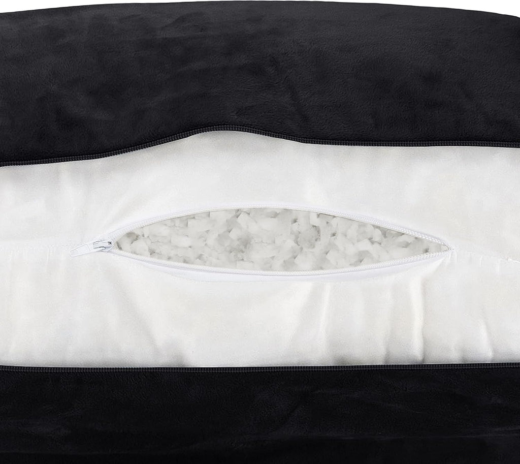 HusbandPillow Husband Pillow Black, Original Reading Pillow in Bed Rest Chair, Shredded Memory Foam Large Lounge Cushion Adult Backrest wit…