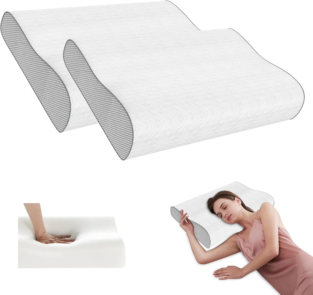 Phentzari Cervical Pillow for Neck, Memory Foam Pillow, Ergonomic Adjustable Contour Bed Pillow for Side, Back & Stomach Sleepers (2, 22 *…