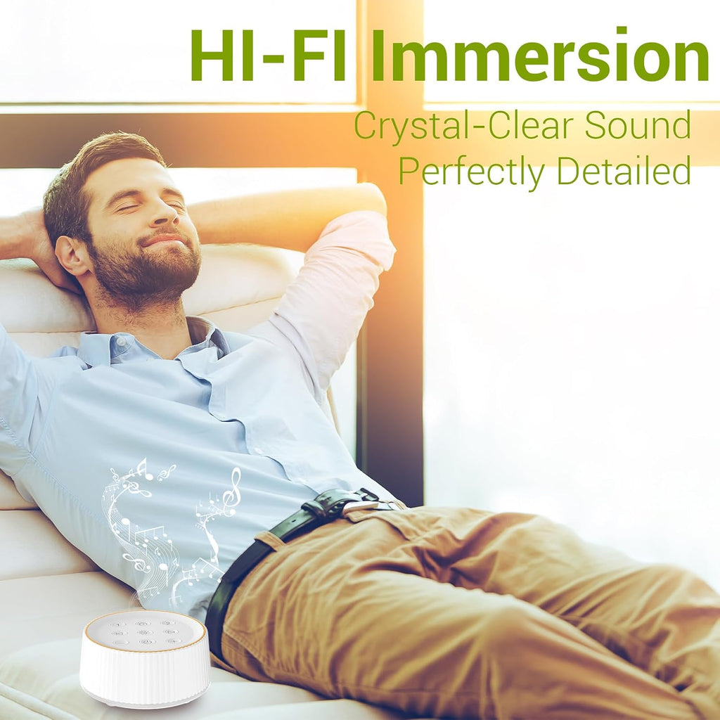 BGOVERSSWhiteNoiseMachine White Noise Machine, 26 Hi-Fi Soothing Sounds & 10 Colors Night Light Sound Machine for Sleeping Adults, Baby & K…