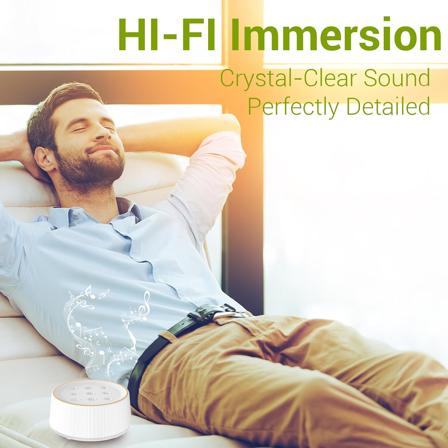 BGOVERSSWhiteNoiseMachine White Noise Machine, 26 Hi-Fi Soothing Sounds & 10 Colors Night Light Sound Machine for Sleeping Adults, Baby & K…