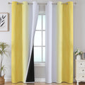 Estelartextiler Estelar Textiler Yellow and Greyish White Gradient Room Darkening Blackout for Living Room, Thermal Insulated Ombre Light B…