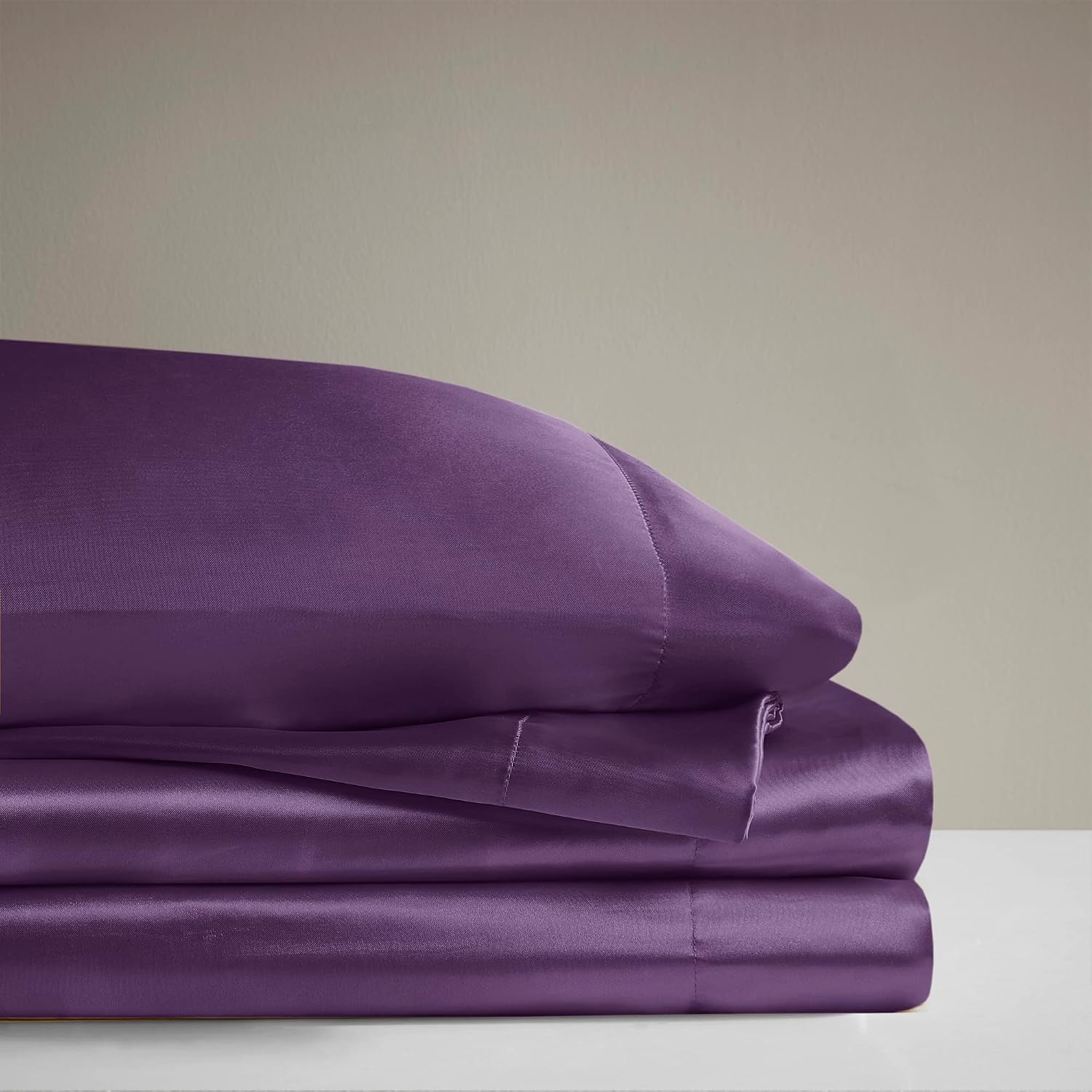 Madisonpark Madison Park Essentials Satin Sheet Set Luxury and Silky with Natural Sheen, Elastic 14" Pocket fits up to 16" Mattress, All Ar…