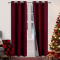 Xwzo 100% Blackout Curtains with Tiebacks- 2 Thick Layers Completely Shaded Window Treatment Thermal Insulated Lined Drapes with Grommets f…